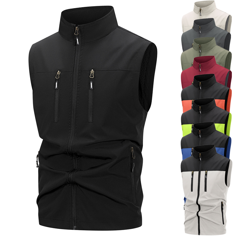 Outdoor Sport Winter Jacket - Colete softshell leve masculino com bolsos