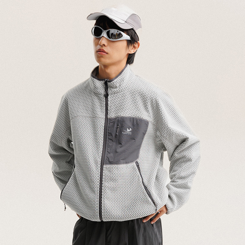 Outdoor Sport Winter Jacket - Jaqueta de Fleece Polar com Listras