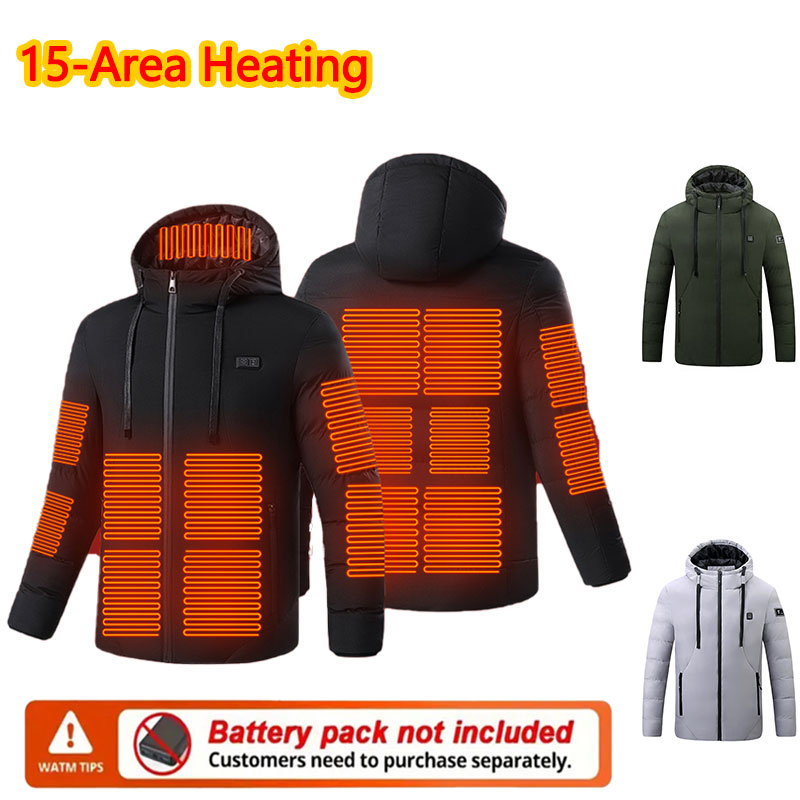 15 área aquecida jaqueta de in - Outdoor Sport Winter Jacket avaliação e preço